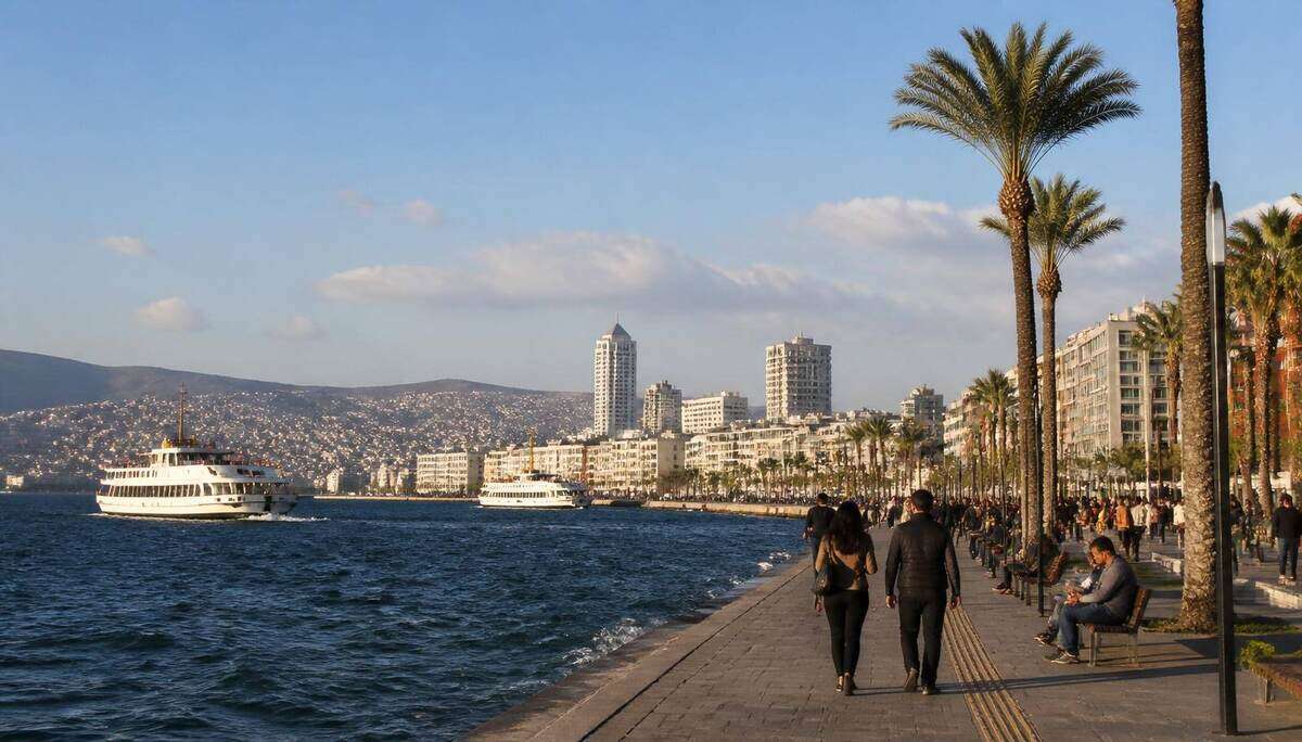 Die Uferpromenade von Izmir an der Ägäis-Bucht